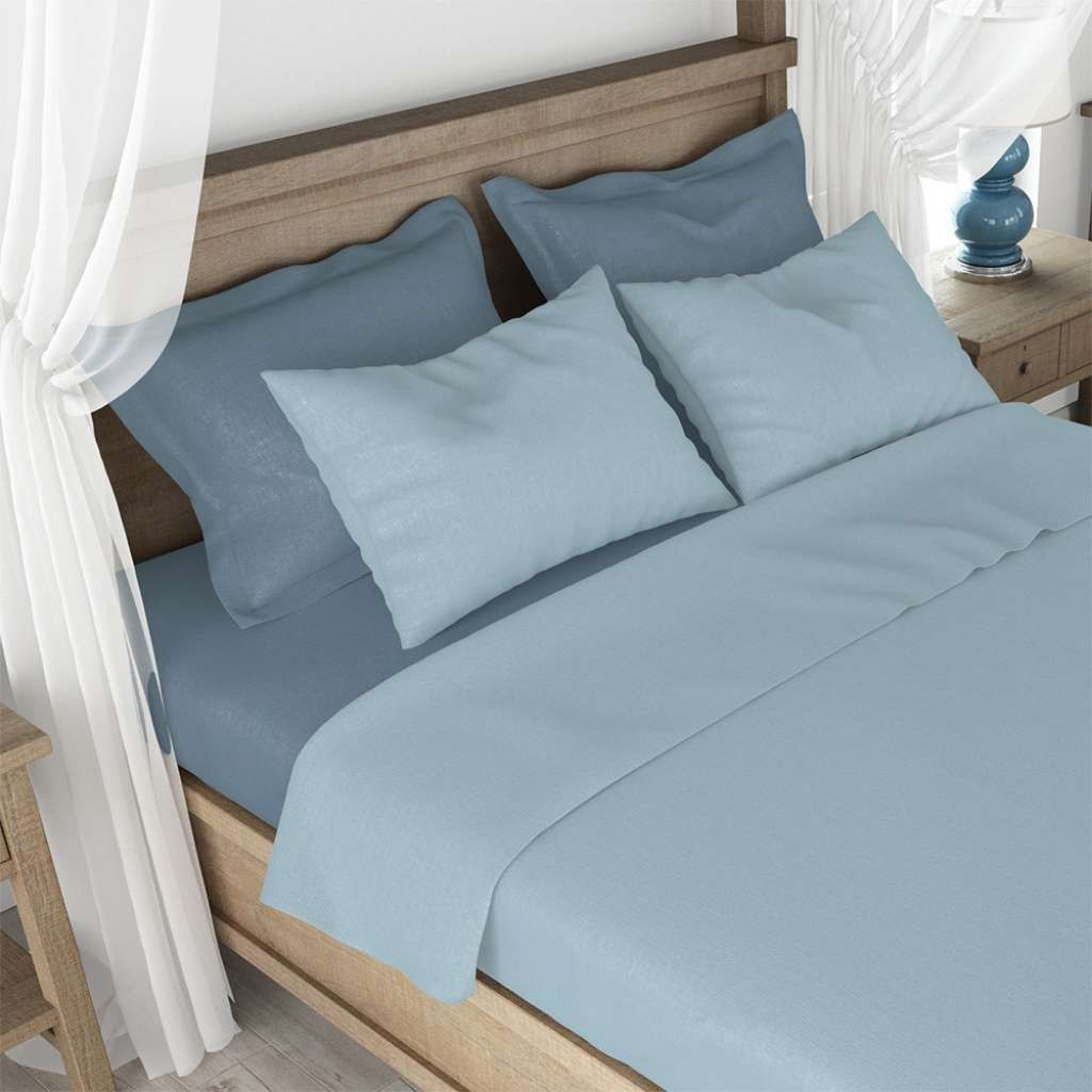 La Casa di Tina - Set completo letto lenzuola microf - Blau