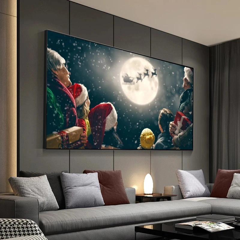 Weihnachten Santa Familie Abbildung Kunst Leinwand Gemälde Nordic Poster und Drucke Wand Kunst Bild für Wohnzimmer Dekoration Cuadros