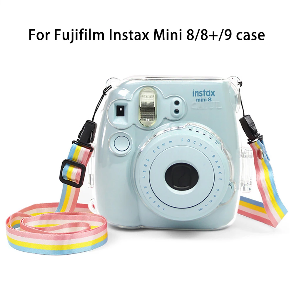 Für Fujifilm Instax Mini 8 8+ 9 Transparente Kameratasche Schutzhülle Tragetasche mit Schultergurt Aufbewahrungstasche