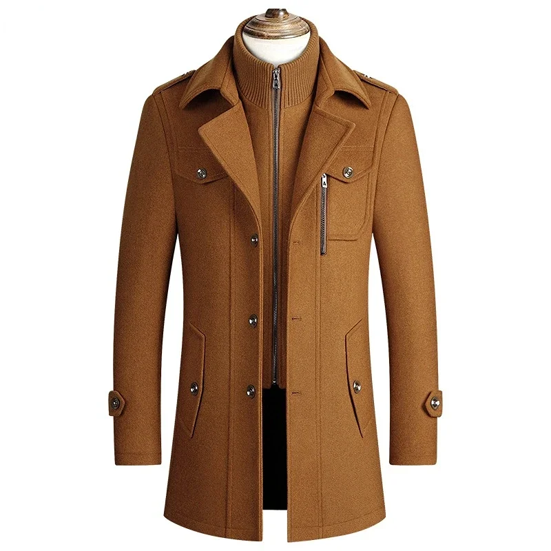 Männer Winter Jacken Kaschmir Mäntel Wolle Blends Graben Mäntel Hohe Qualität Neue Winter Mäntel Männlichen Business Casual Graben Mäntel